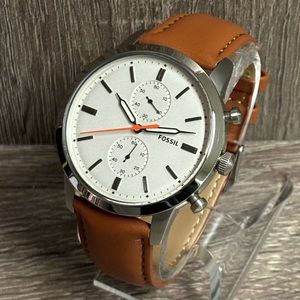 Silver Fossil Townsman Chronograph Men’s Watch With New Battery